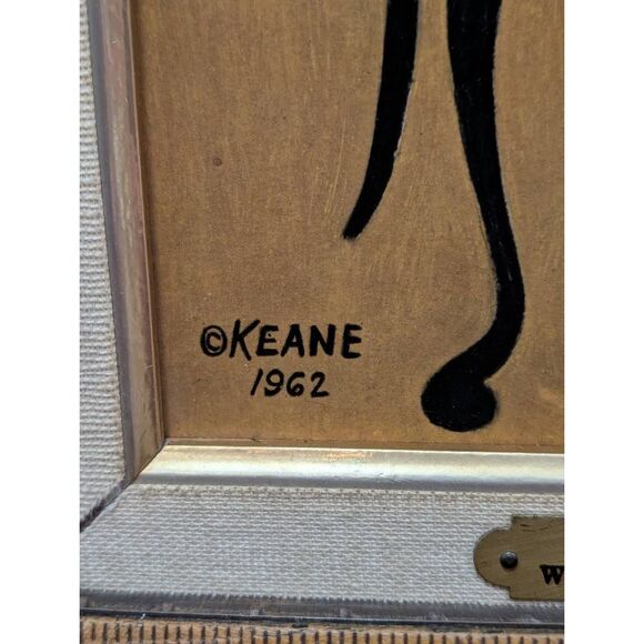 Walter Keane Big Eyes “Waiting” Turner Wall Art 1962 Vintage Framed Print - Picture 7 of 16